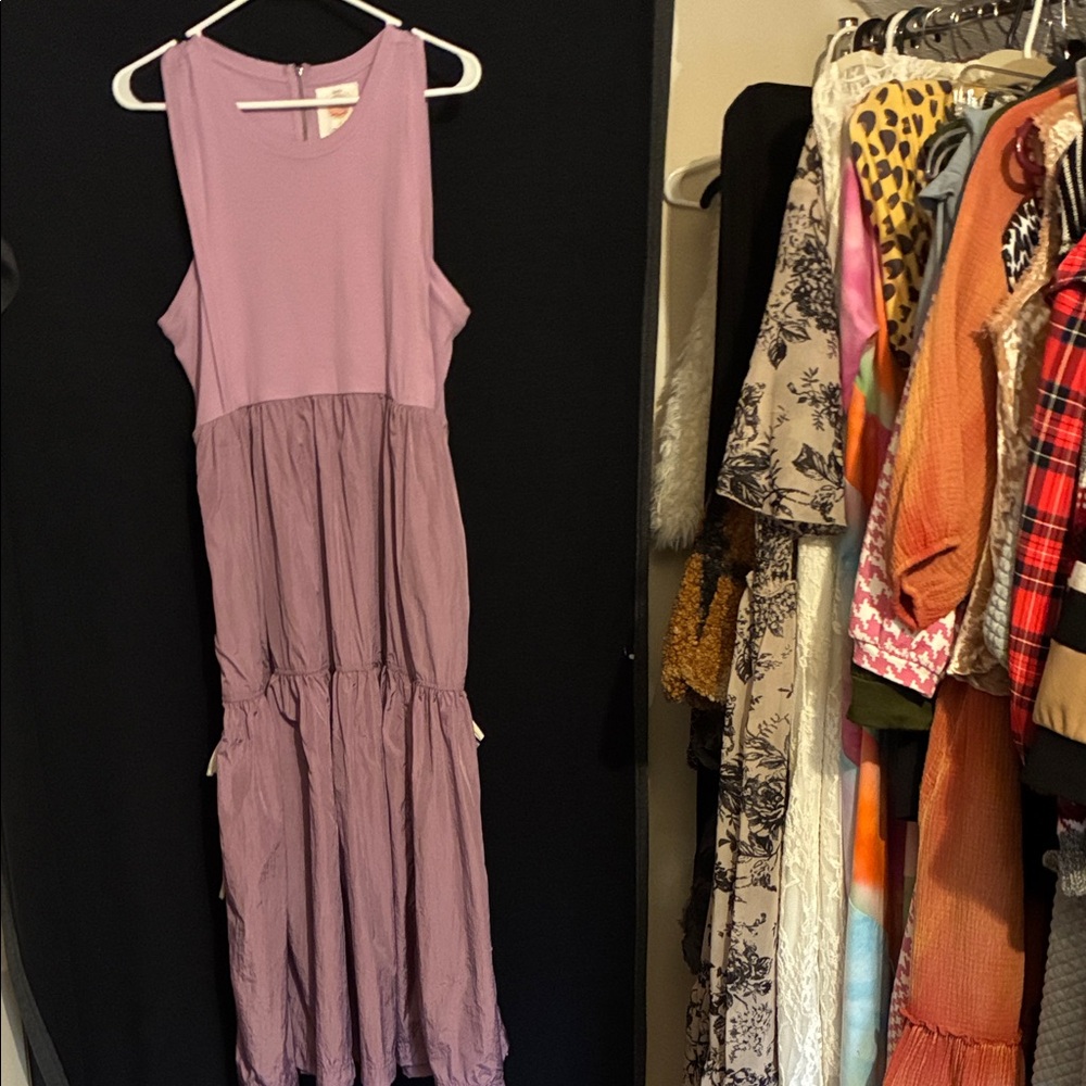 Daily Practice Lilac Ribbed Zip Dress